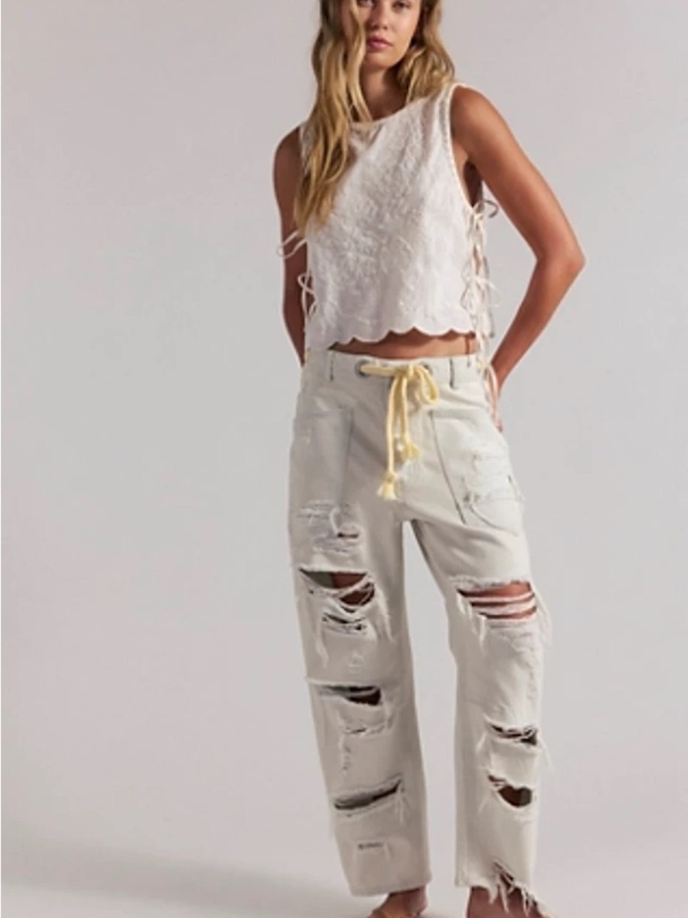 Free People Moxie Pull On Barrel Jeans - Unreleased Sample NWOT